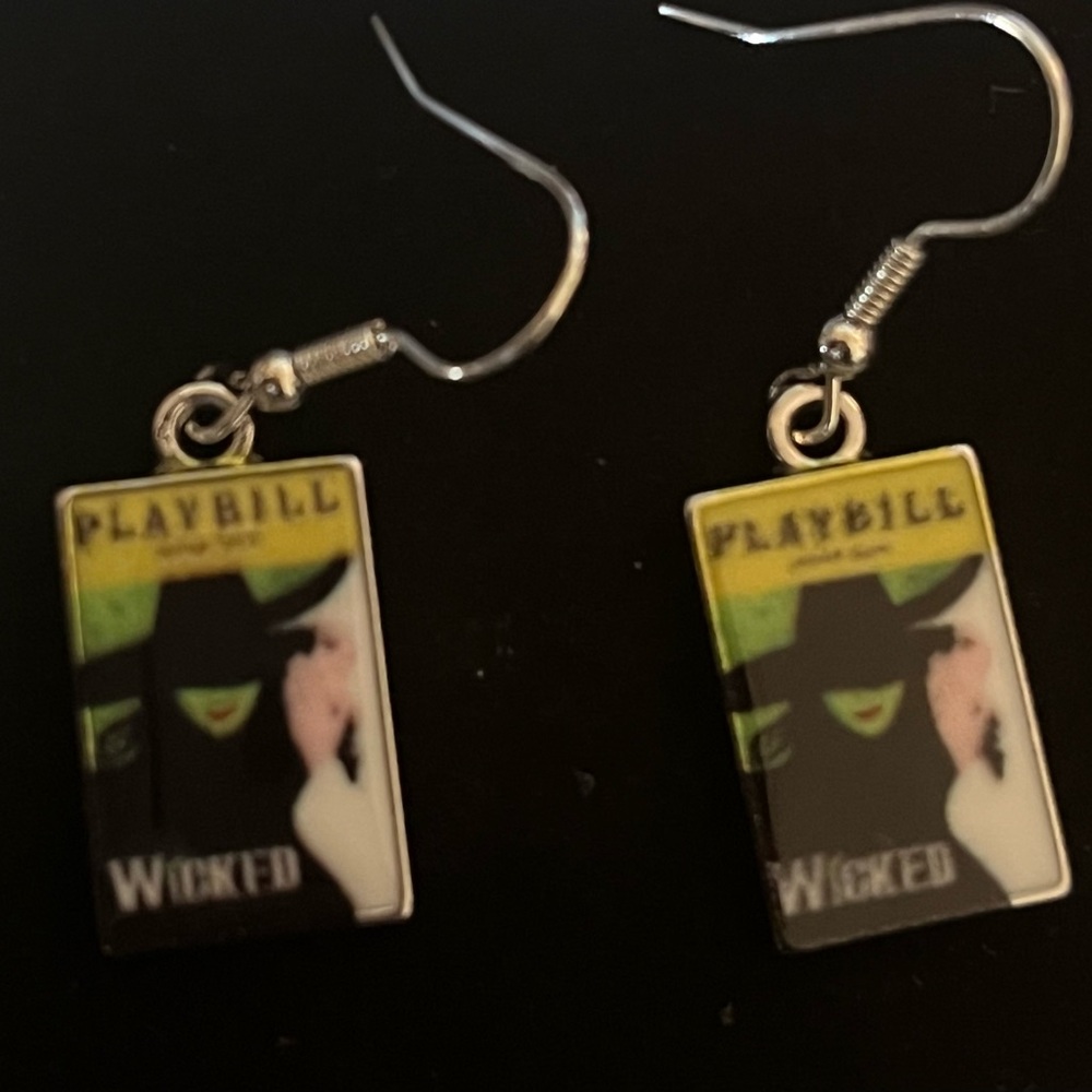 Wicked Playbill Dangle Earrings